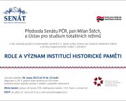 Pozvánka na seminář Role a význam institucí historické paměti