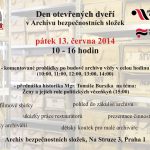 Pozvánka na Den otevřených dveří v Archivu bezpečnostních složek (Na Struze 3, Praha 1, 13.06.2014 od 10.00 do 16.00)