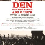 Pozvánka na Den otevřených dveří ABS a ÚSTR (Praha, Brno–Kanice, 19.6.2015)