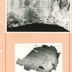 Photographs of fragments of the discarded materials found at the fire site in front of the Regional SNB Directorate building in Kanice, the district of Brno-venkov, on 8 December 1989.