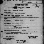 The decision about opening a new personal operative file reg. no. 20368 MV on Alfréd Radok. The reason was “subversive activity when disseminating hostile ideology in culture”. Counterintelligence Files Collection, file 588095 MV.