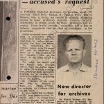 Článek tanzanského deníku The Standard o příjezdu nového ředitele Národního archivu v Tanzanii ze dne 9. 5. 1967