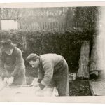 Internovaní řeholníci pracovali na polích, v lese i na okolních stavbách, Želiv, jaro 1951. ABS, Historický fond Státní bezpečnosti (H), arch. č. H-394.