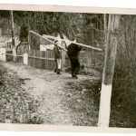 Internovaní řeholníci pracovali na polích, v lese i na okolních stavbách, Želiv, jaro 1951. ABS, Historický fond Státní bezpečnosti (H), arch. č. H-394.