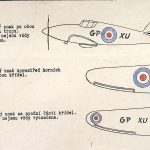 Vyobrazení rozpoznávacích znaků britských letadel – služební pomůcka četnictva z roku 1940 (B 1_9-2 inv. j. 13 – Památník bývalého četnictva)