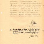 Součástí závěrečné zprávy gestapa o NOS (zde s. 30) byl i jmenný seznam zatčených členů, Praha, 1. červenec 1942. (ABS, f. Německé soudy v Říši, sign. 141-271-1)