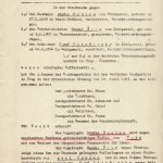 První strana rozsudku Zvláštního soudu u Německého zemského soudu v Praze, jímž byl dne 14. dubna 1943 Štěpán Hrdina za nedovolené ozbrojování odsouzen k trestu smrti. Václav Šopr byl potrestán dvěma roky odnětí svobody a Josef Císařovský pak šesti měsíci odnětí svobody. (ABS, f. Německé soudy v Říši, sign. 141-109-7)